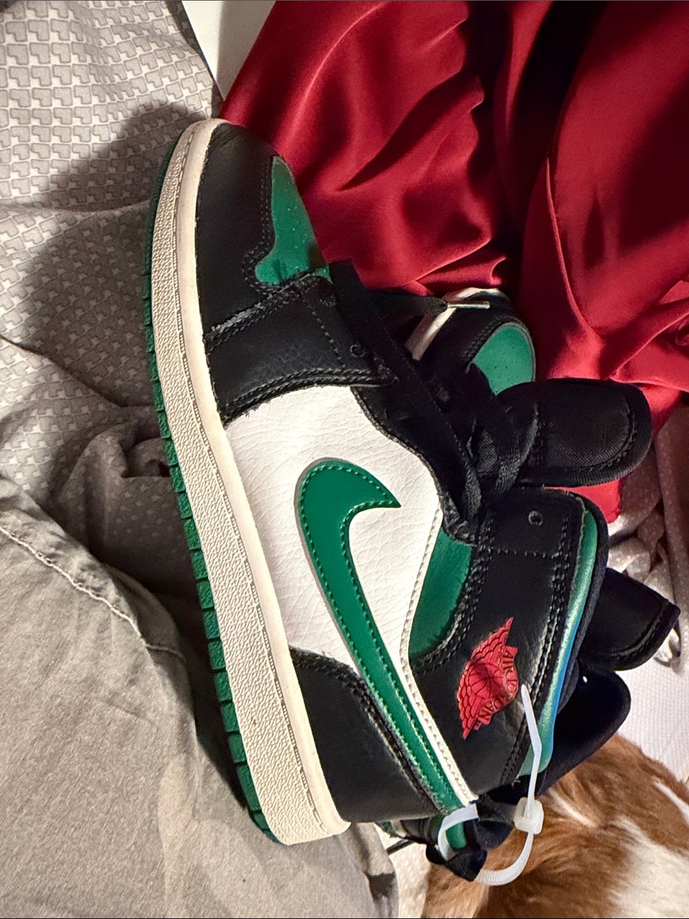 Nike Kids Black, Green and White High-Top Sneakers